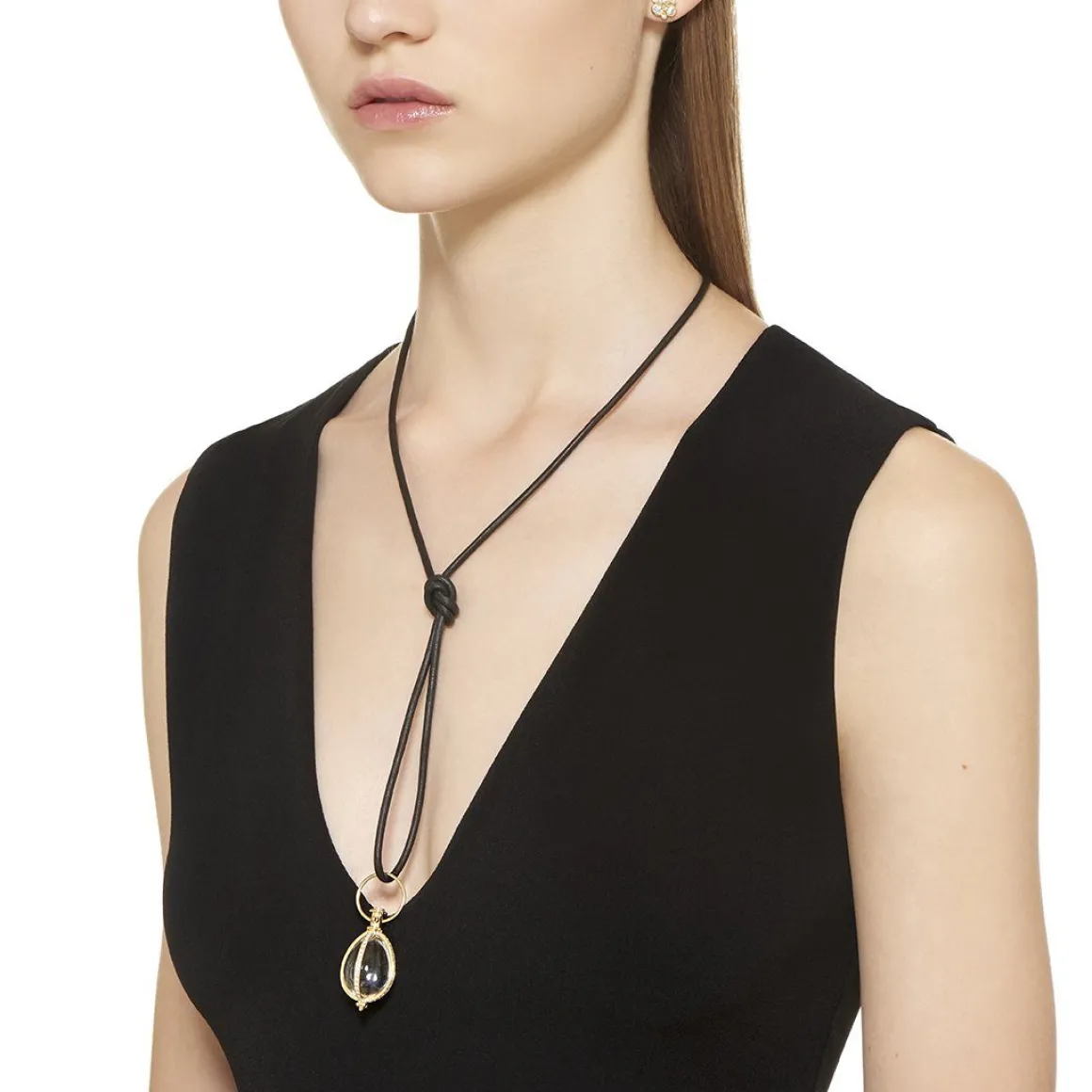 18K BLACK LEATHER CORD