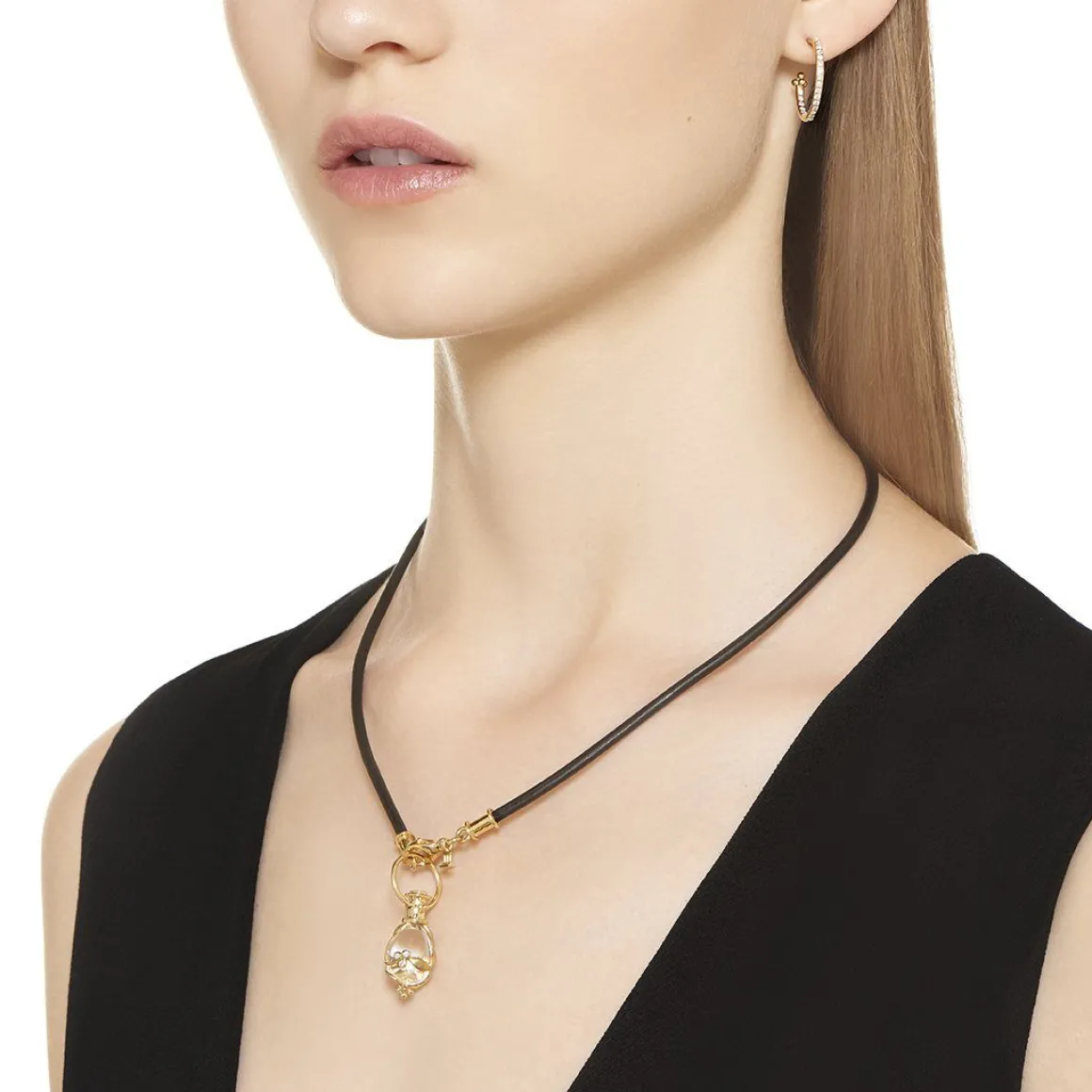 18K BLACK LEATHER CORD