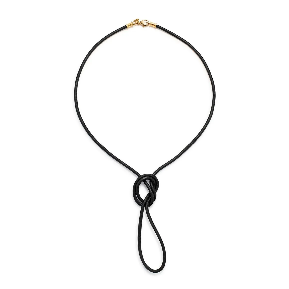 18K BLACK LEATHER CORD