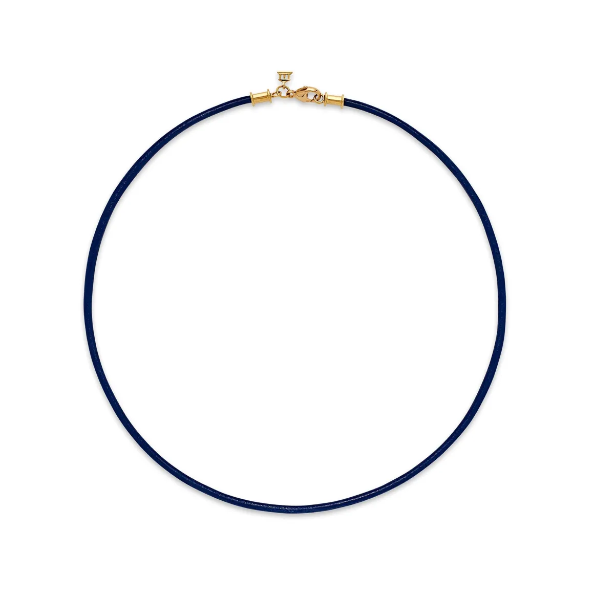 18K BLUE LEATHER CORD