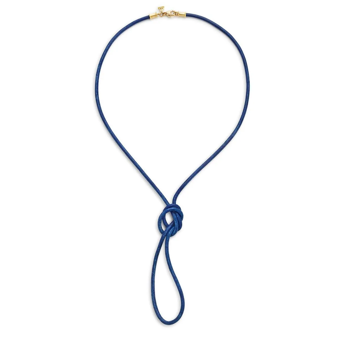 18K BLUE LEATHER CORD