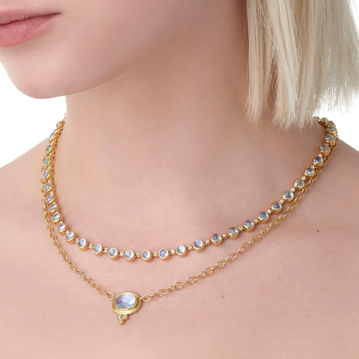 18K BLUE MOON LINK NECKLACE