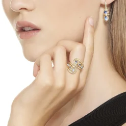 18K BLUE MOONSTONE DYNASTY DROP EARRINGS