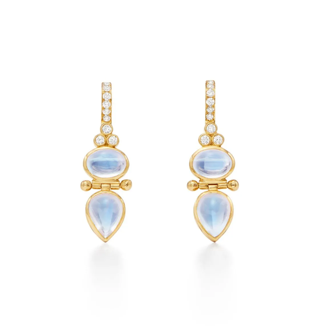 18K BLUE MOONSTONE DYNASTY DROP EARRINGS