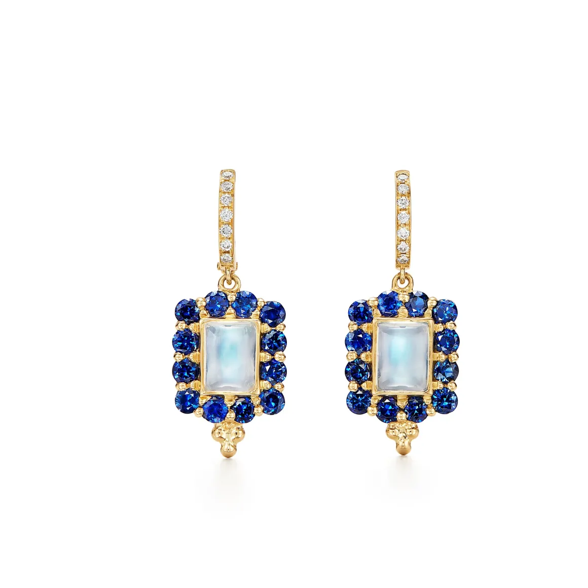 18K BLUE MOONSTONE & SAPPHIRE COLOR THEORY EARRINGS