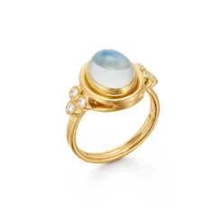18K BLUE MOONSTONE TEMPLE RING