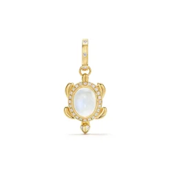 18K BLUE MOONSTONE TURTLE PENDANT