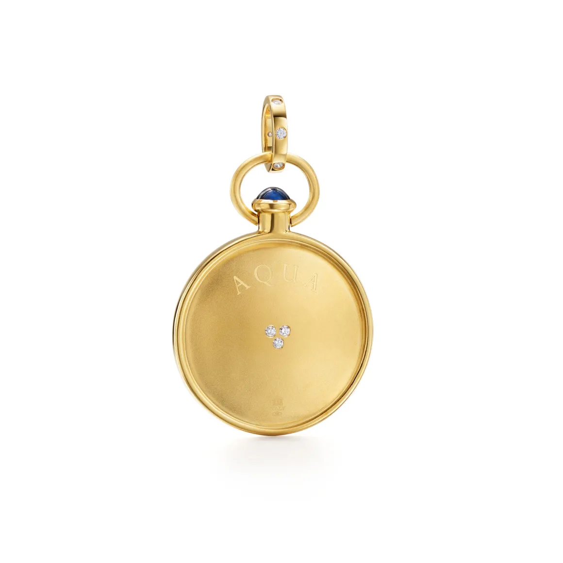 18K BLUE SAPPHIRE DOLPHIN PENDANT