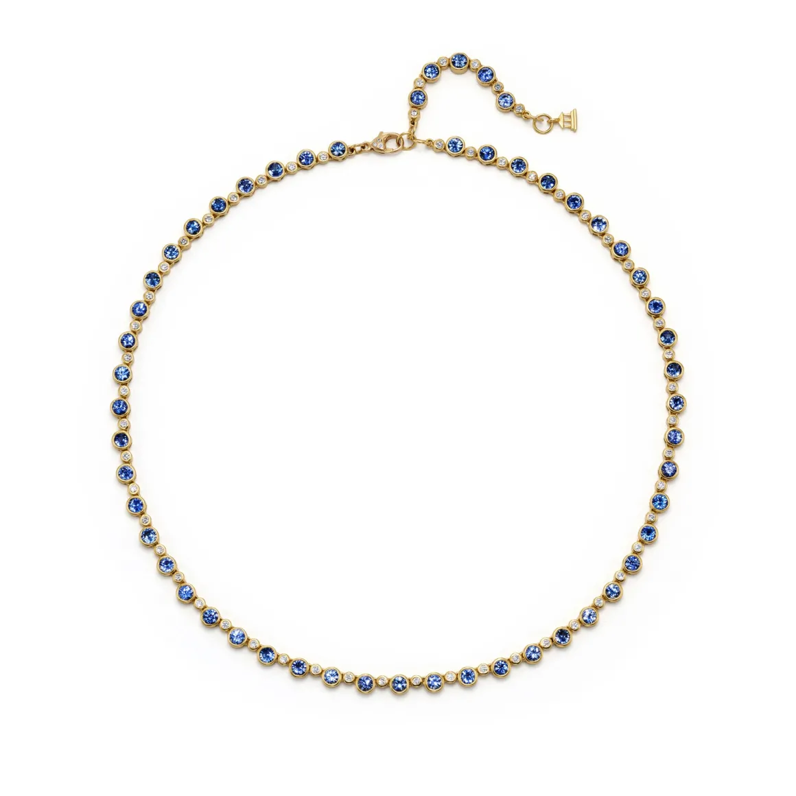 18K BLUE SAPPHIRE ETERNITY NECKLACE