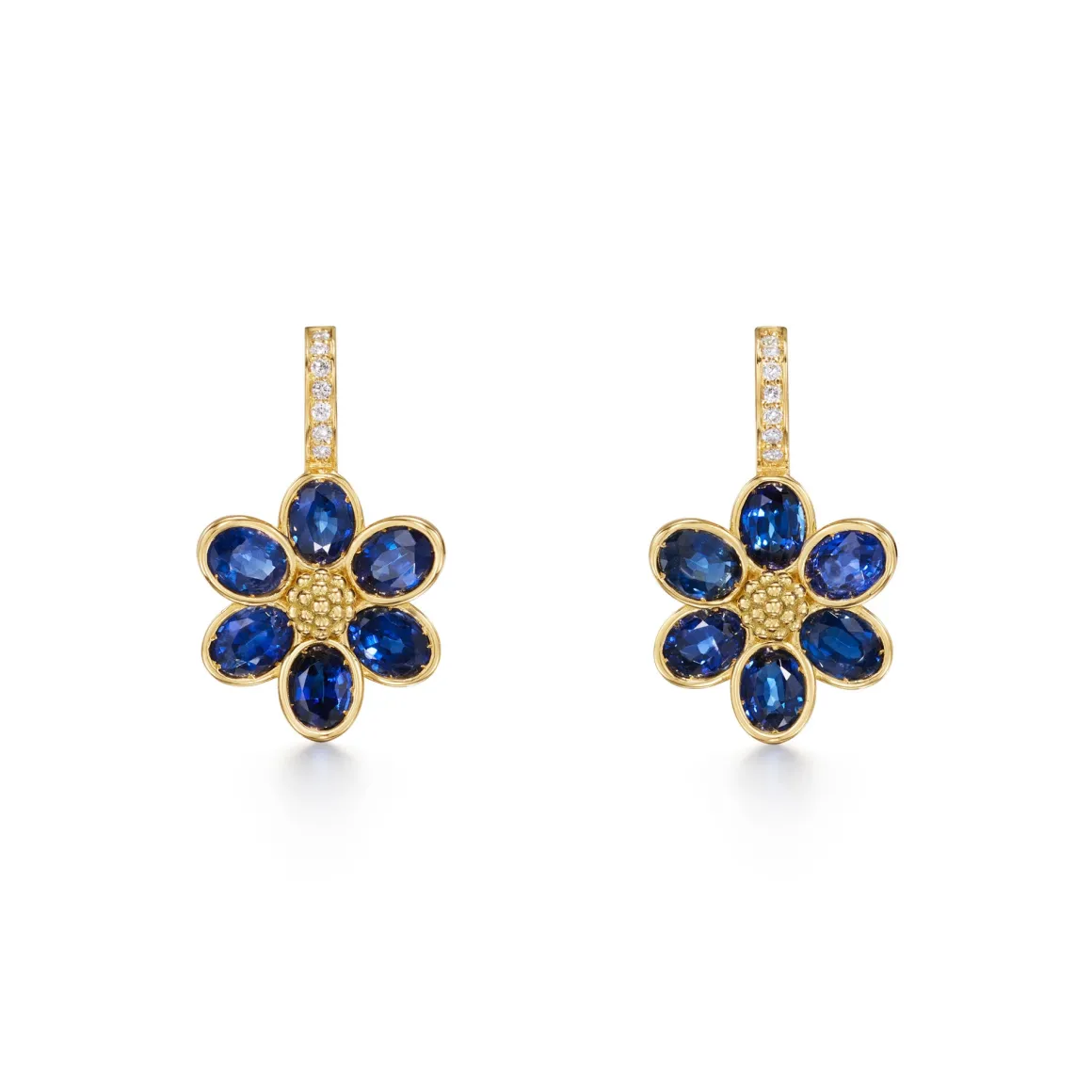 18K BLUE SAPPHIRE FIORI EARRINGS