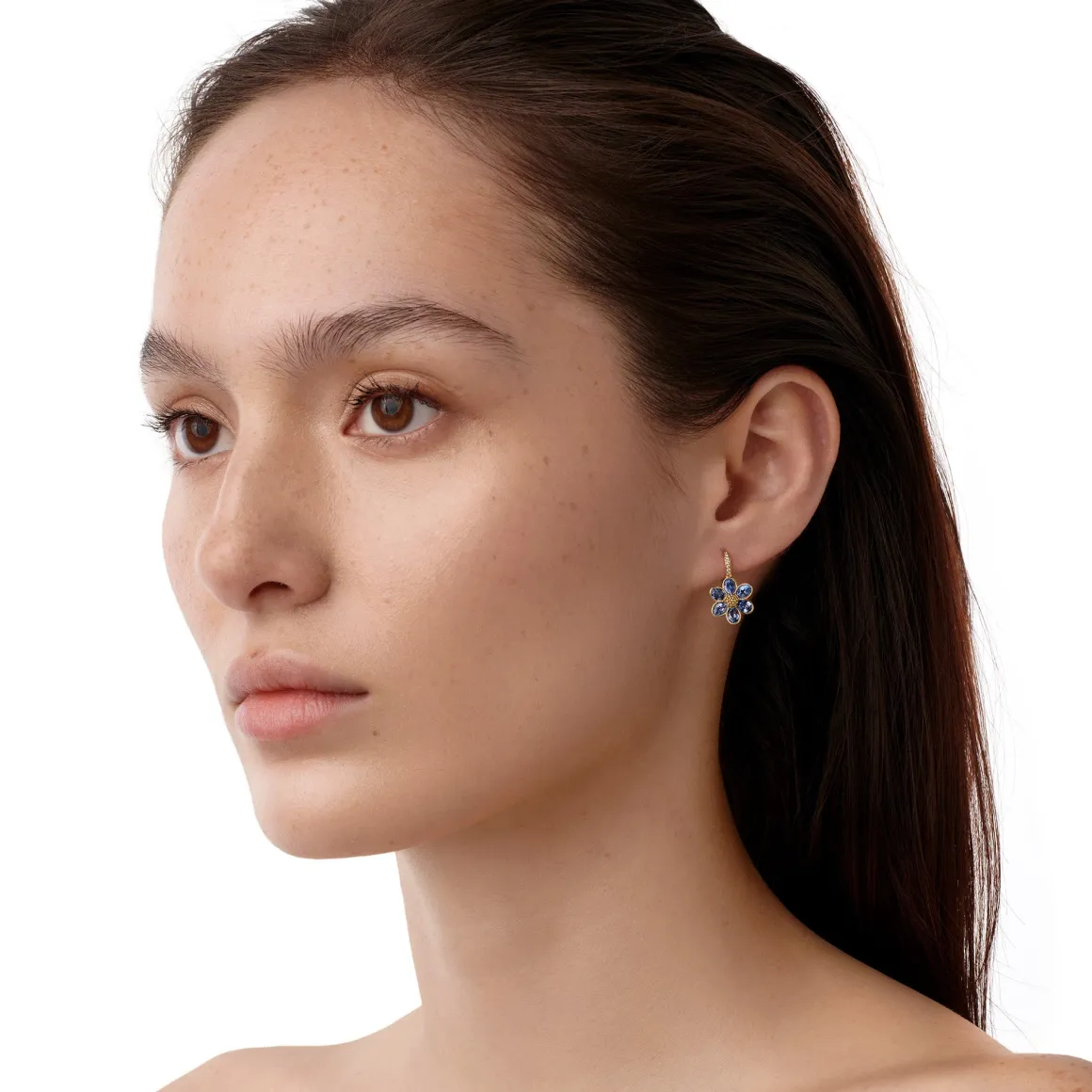 18K BLUE SAPPHIRE FIORI EARRINGS