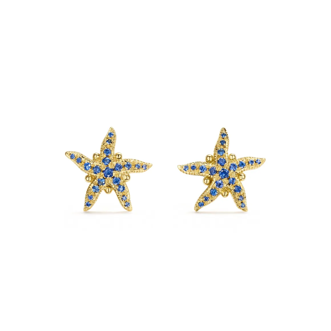 18K BLUE SAPPHIRE SEA STAR EARRINGS