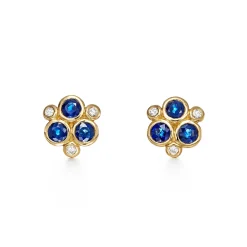 18K BLUE SAPPHIRE TRIO EARRINGS