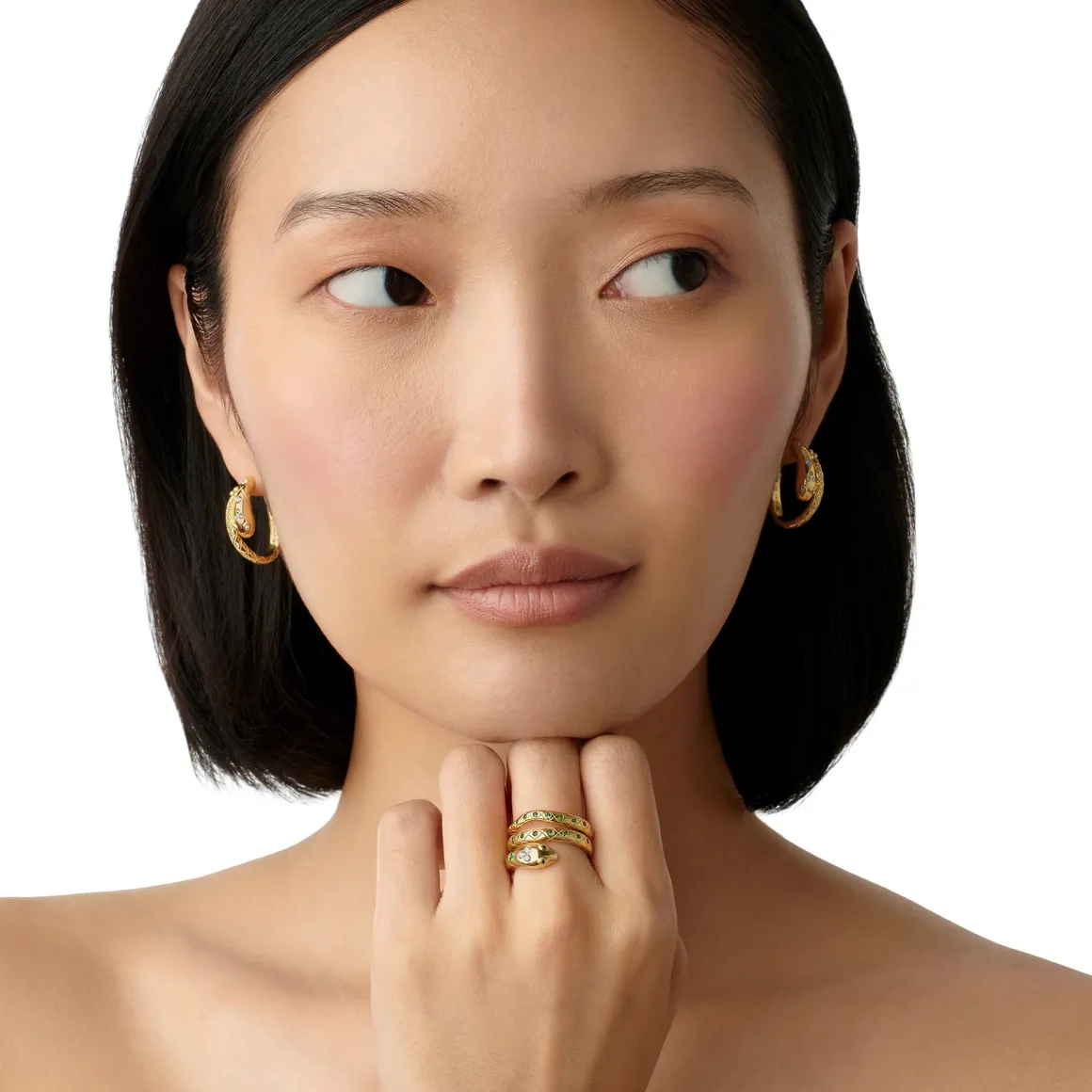 18K DELPHI SERPENT HOOPS