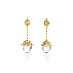 18K DIAMOND AMULET DROP EARRINGS
