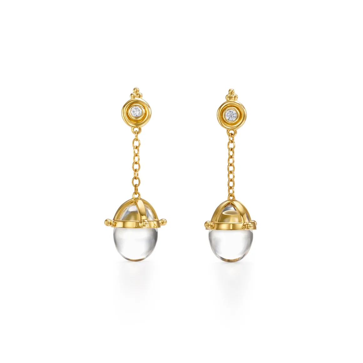18K DIAMOND AMULET DROP EARRINGS