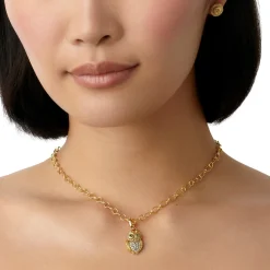 18K DIAMOND GEMMY OWL LOCKET