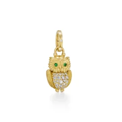 18K DIAMOND GEMMY OWL LOCKET