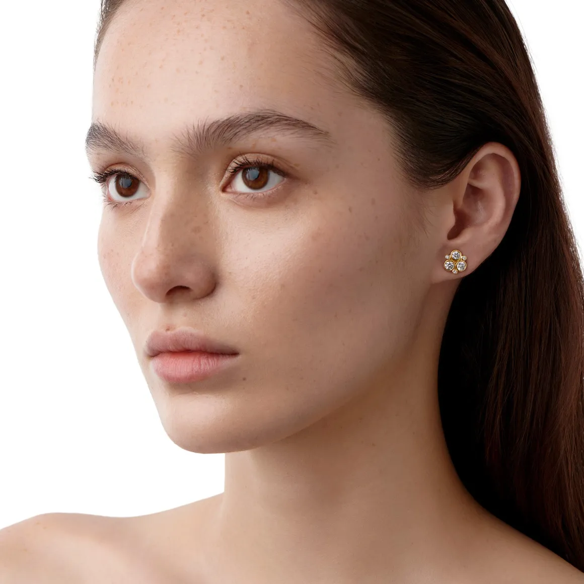 18K DIAMOND TRIO EARRINGS, 0.50CT