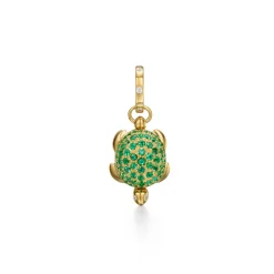 18K EMERALD PAVÉ TURTLE LOCKET