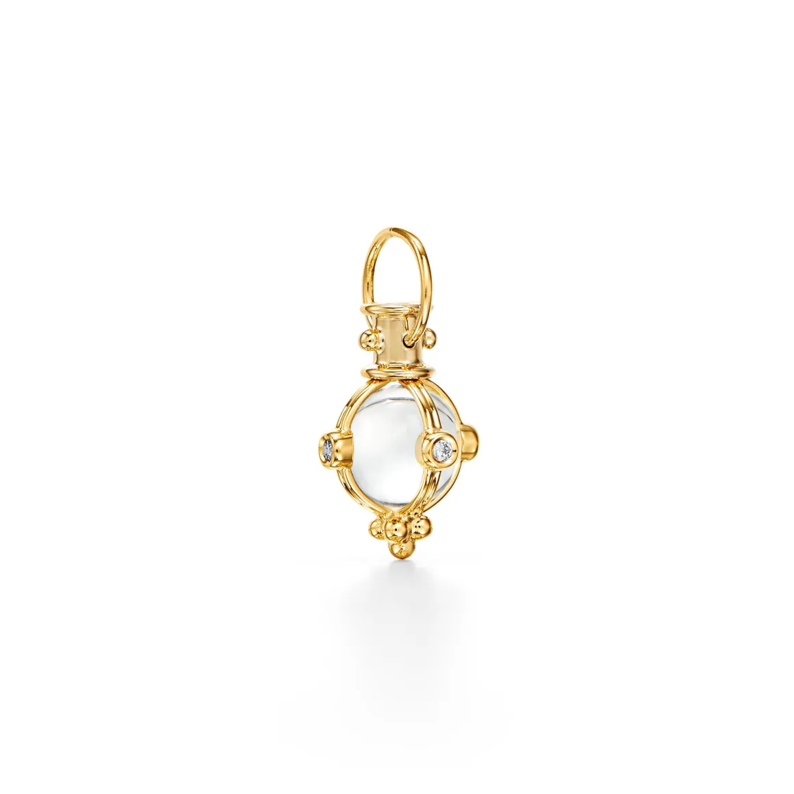 18K EXTRA SMALL DIAMOND CLASSIC ROUND AMULET