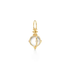 18K EXTRA SMALL DIAMOND CLASSIC ROUND AMULET