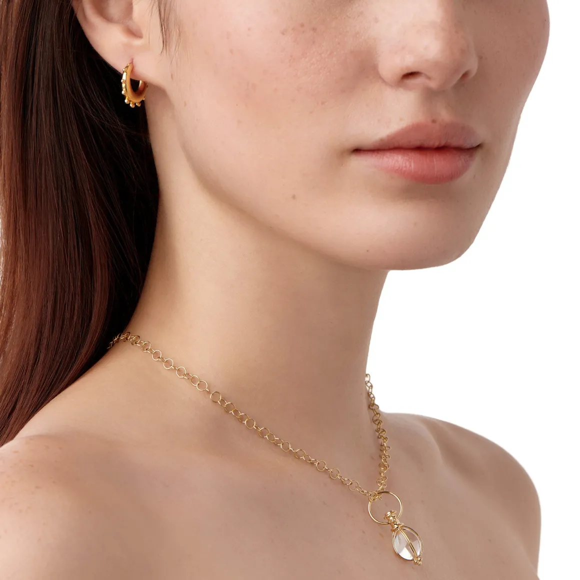 18K EXTRA SMALL ORIGINAL ROCK CRYSTAL AMULET