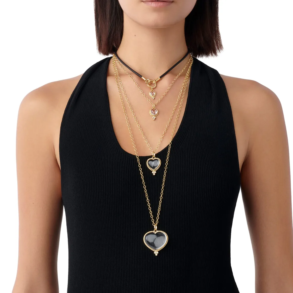 18K EXTRA SMALL ROCK CRYSTAL HEART PENDANT