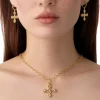 18K FIORI CROSS PENDANT