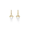 18K GRANULATED AMULET DROP EARRINGS