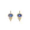18K HALO OVAL EARRINGS