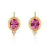 18K LARGE PINK TOURMALINE CLASSIC TEMPLE EARRINGS