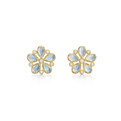 18K LUNA FLOWER POST EARRINGS