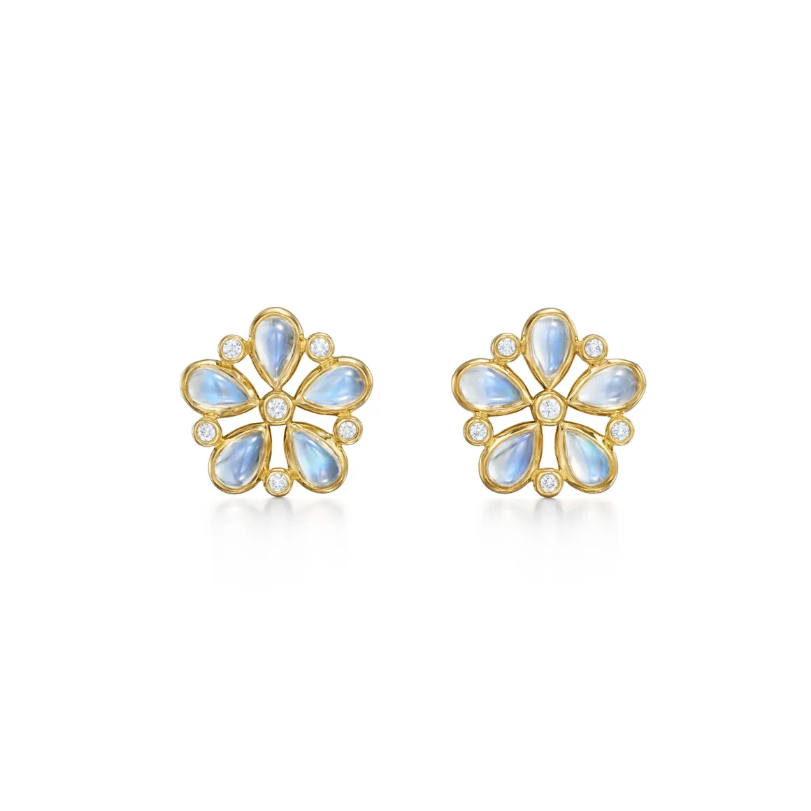 18K LUNA FLOWER POST EARRINGS