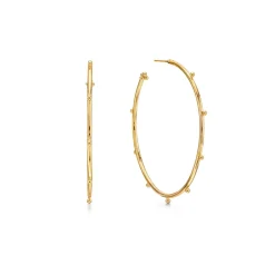 18K MEDIUM GRANULATED HOOPS