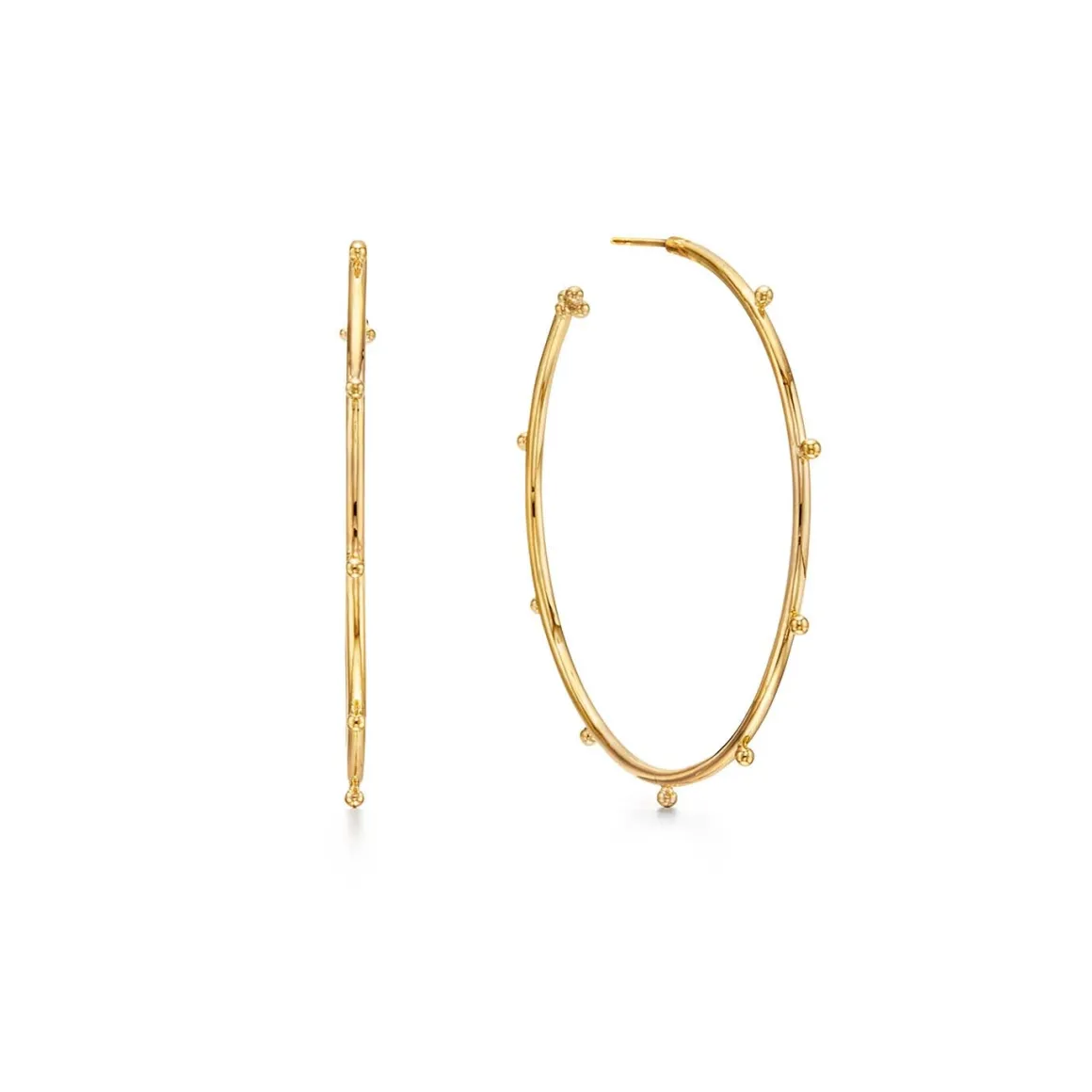 18K MEDIUM GRANULATED HOOPS