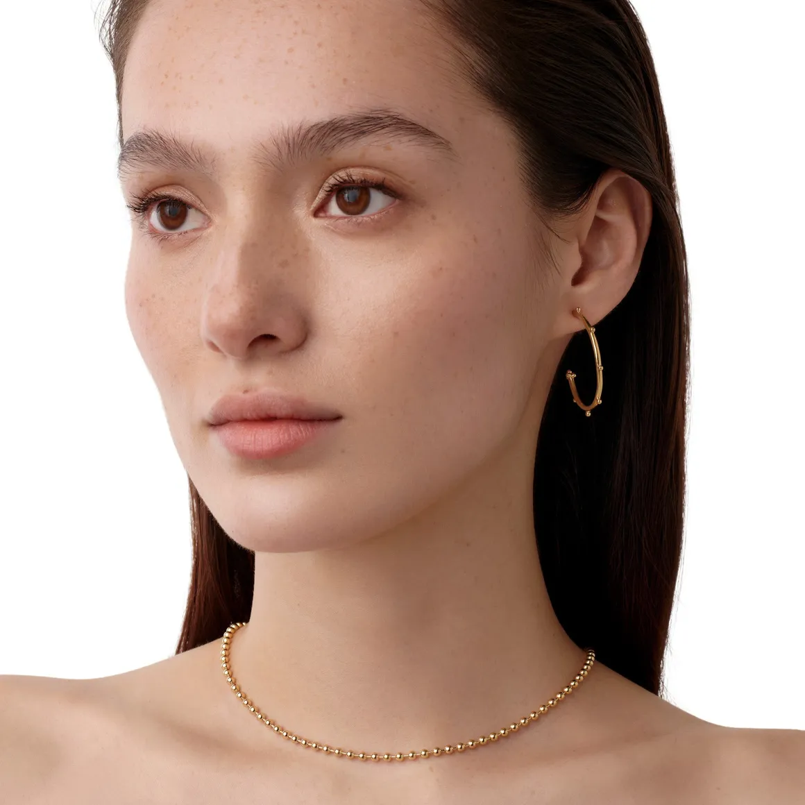 18K MEDIUM GRANULATED HOOPS