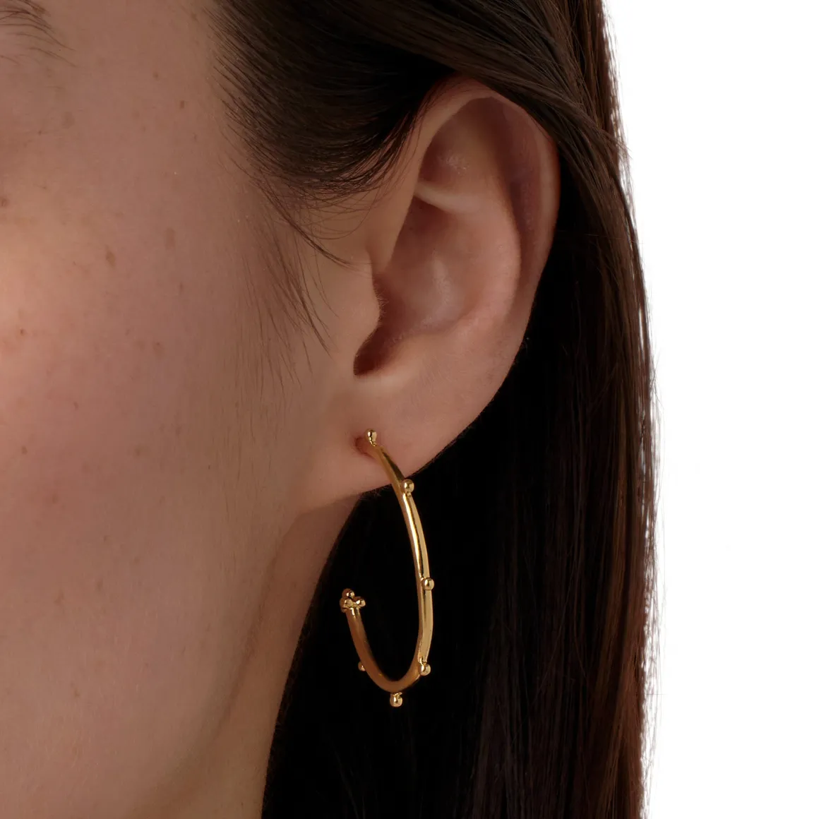 18K MEDIUM GRANULATED HOOPS