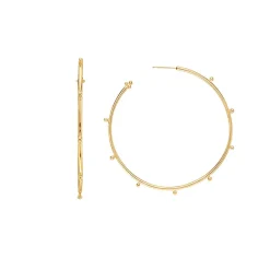 18K MEDIUM GRANULATED HOOPS