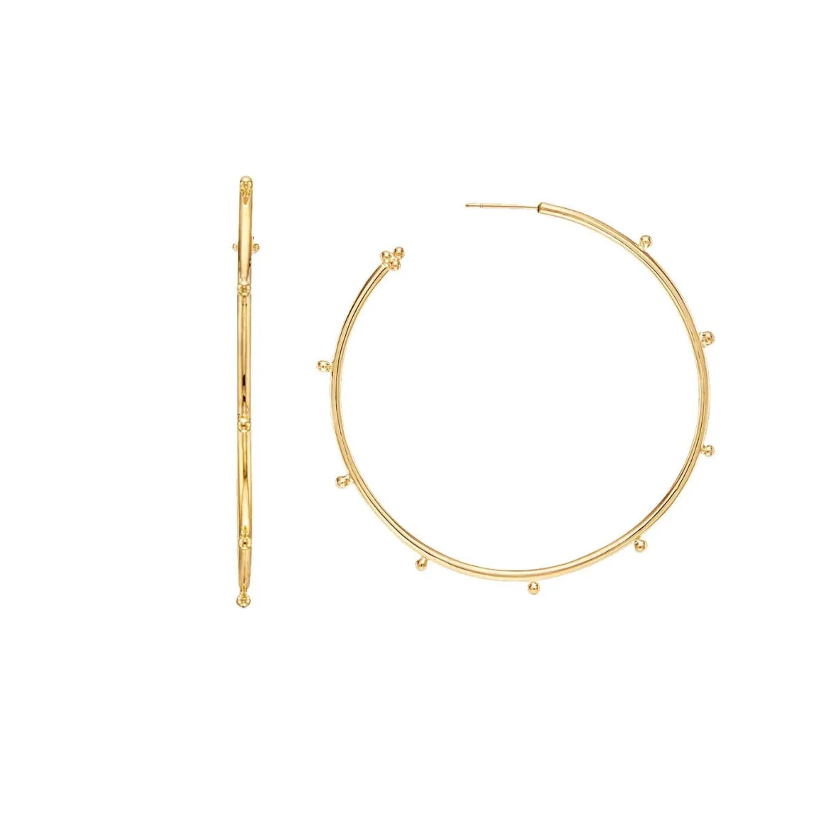 18K MEDIUM GRANULATED HOOPS