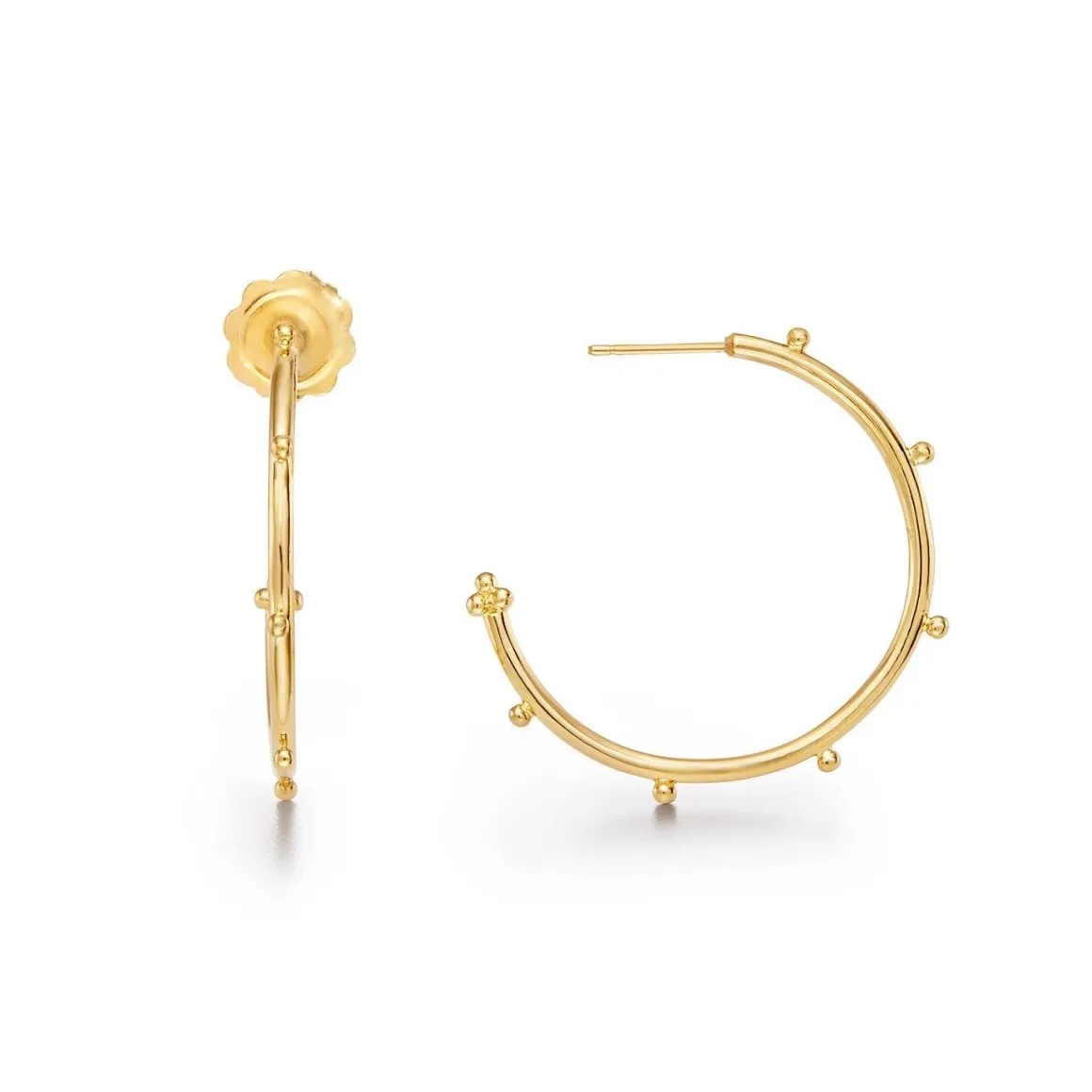 18K MEDIUM GRANULATED HOOPS