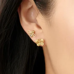 18K MINI BEE EARRING
