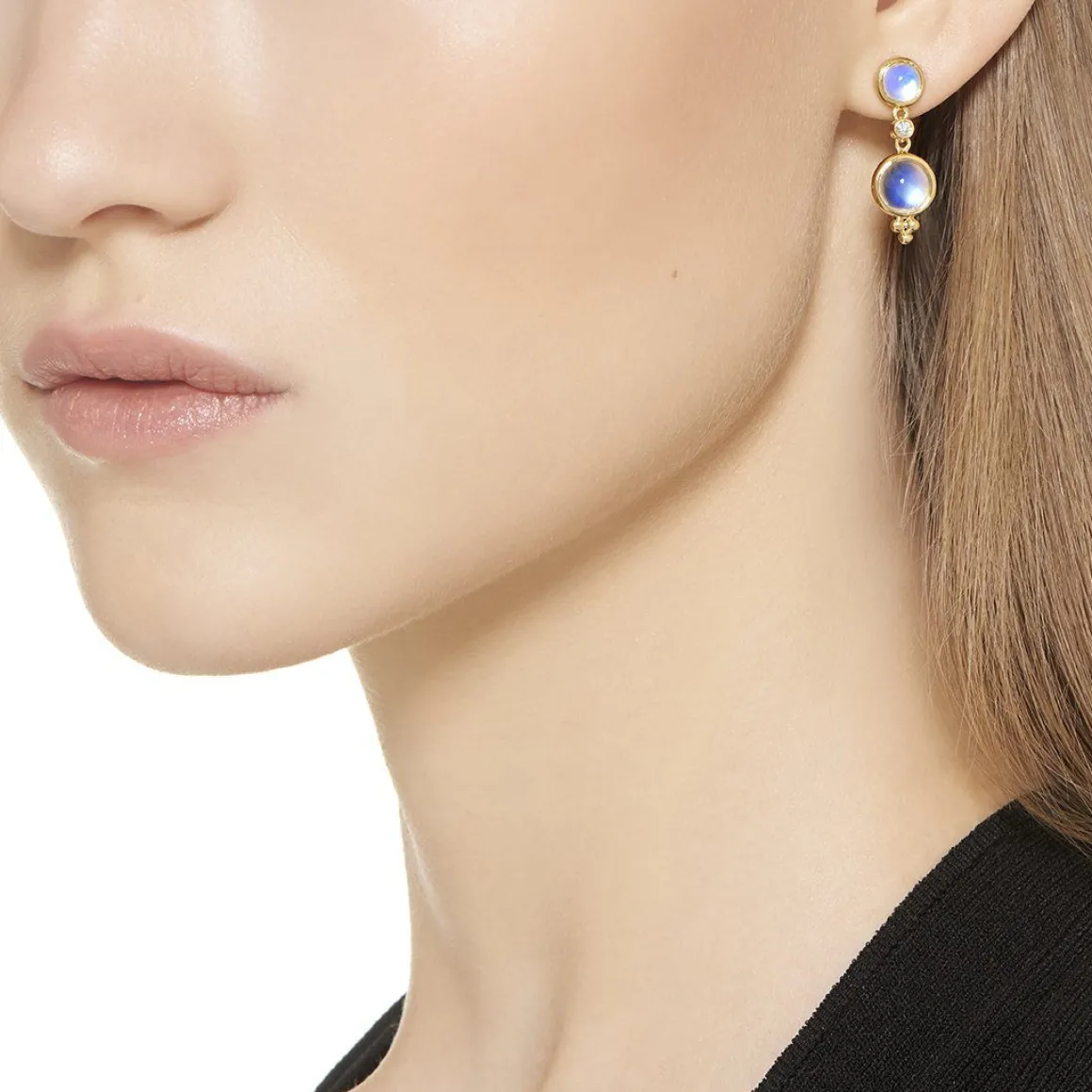 18K MOON DROP EARRINGS
