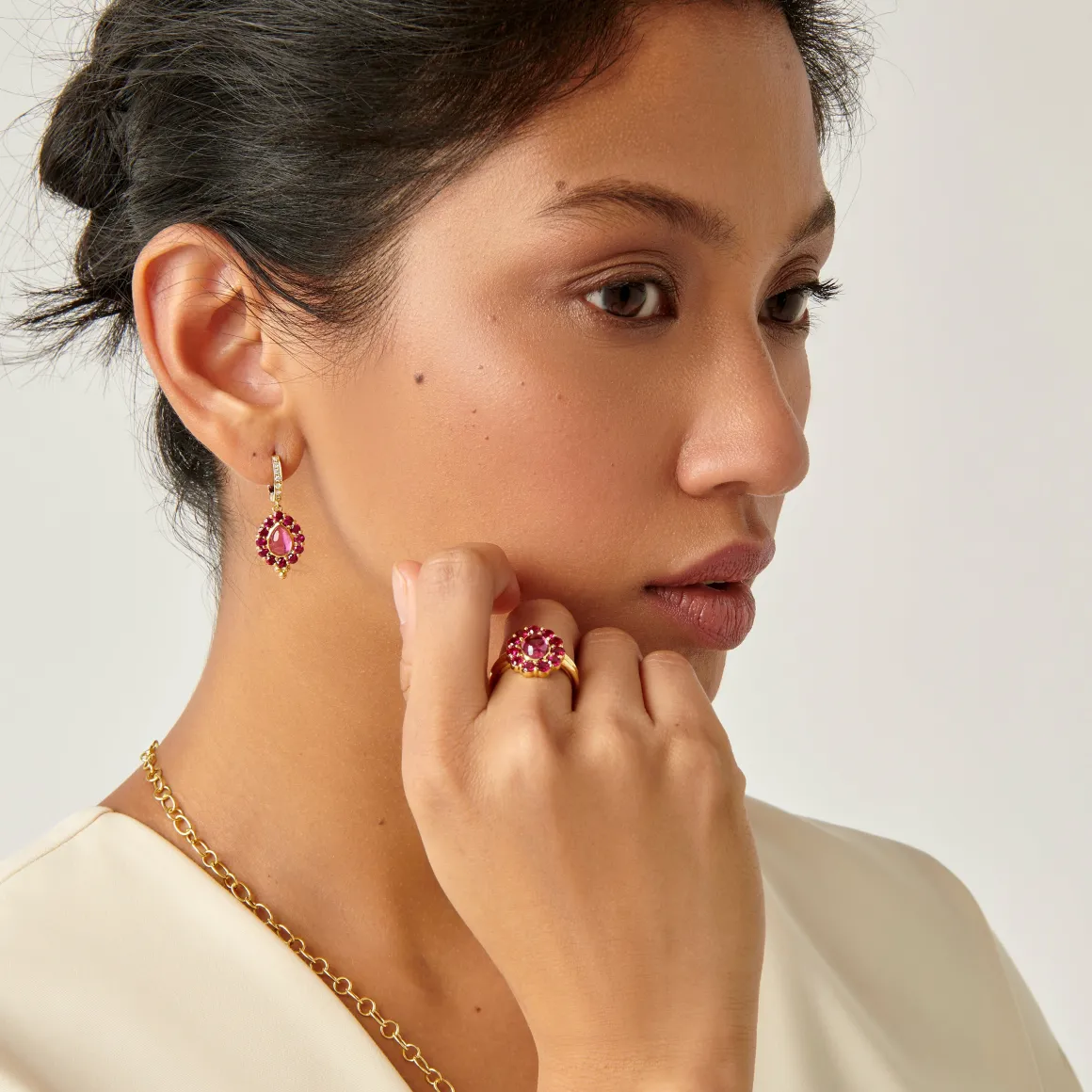 18K PINK TOURMALINE COLOR THEORY RING
