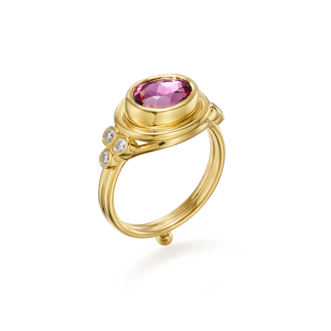 18K PINK TOURMALINE TEMPLE RING