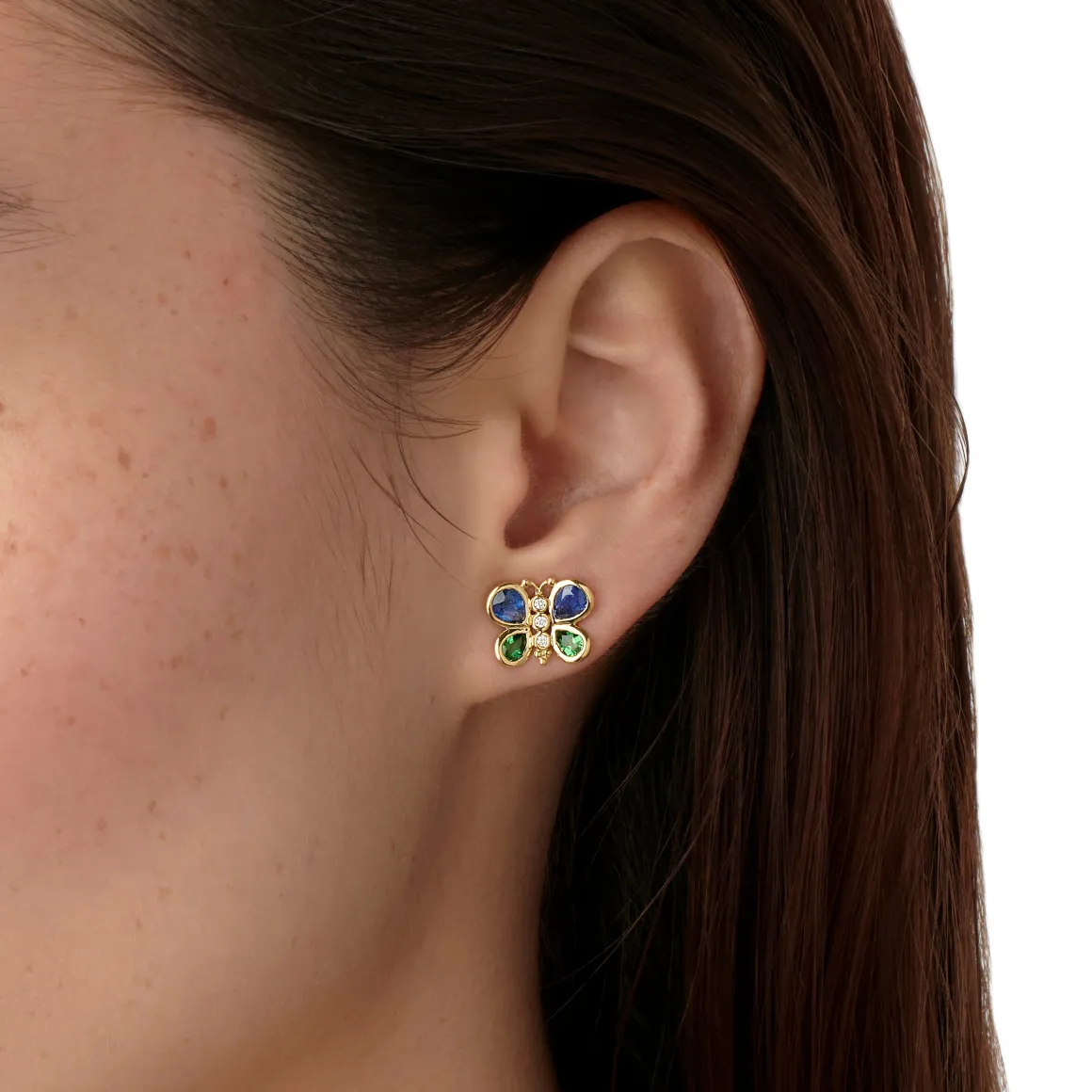 18K PRECIOUS BUTTERFLY POST EARRINGS
