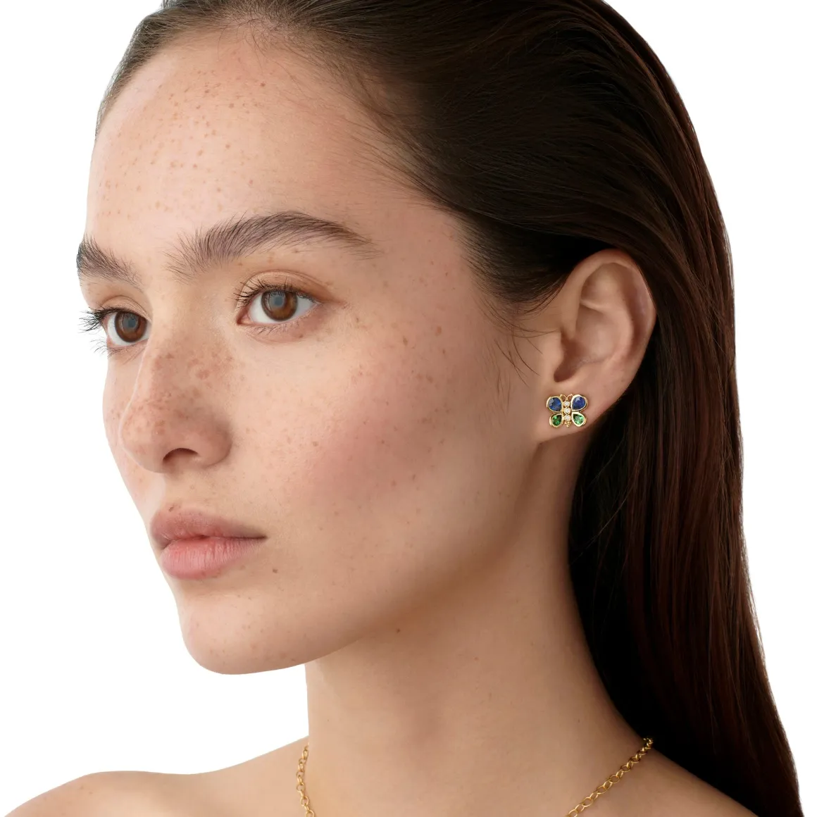 18K PRECIOUS BUTTERFLY POST EARRINGS
