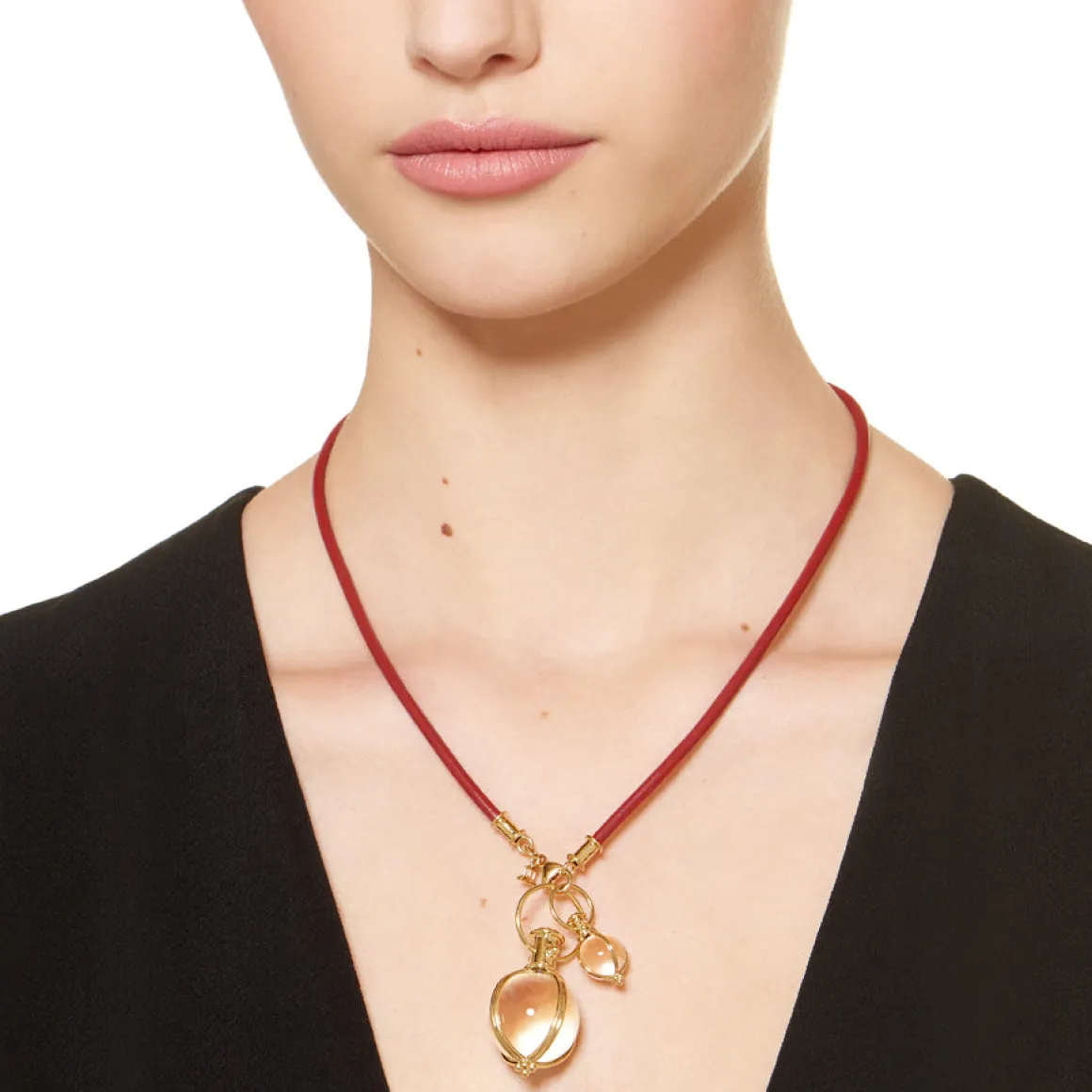 18K RED LEATHER CORD