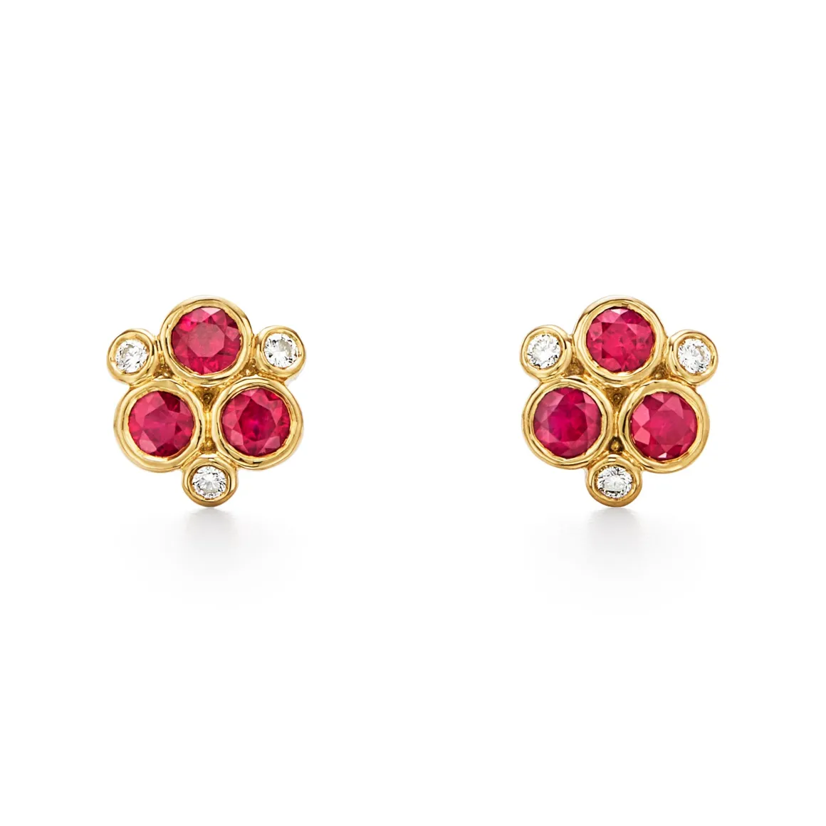 18K RUBY TRIO EARRINGS