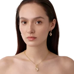 18K SMALL DIAMOND FIORI ROCK CRYSTAL AMULET